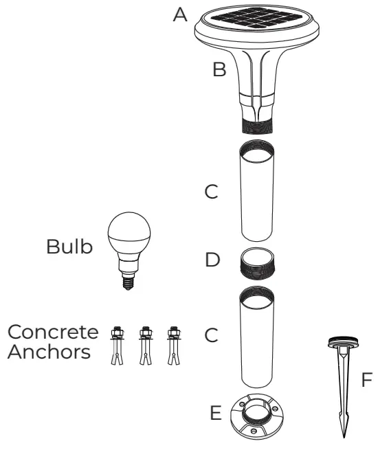 GAMA SONIC 314B50000 Vantage Bollard Solar Pathway Light - in the Box