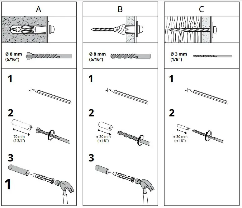 IKEA HAUGA Storage Combination - Figure A-B-C