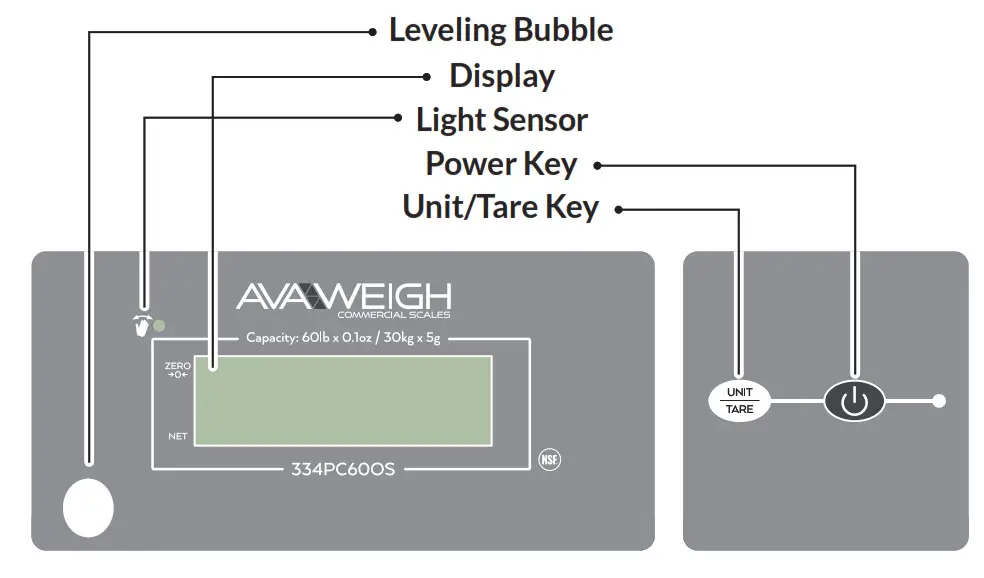 AVA WEIGH 334PC10OS Digital Portion Scales with Oversized Platform - FIG 1