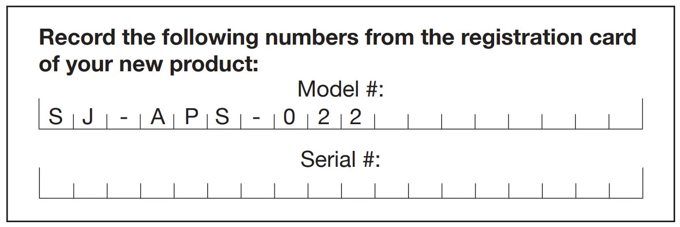 Model + Serial Numbers