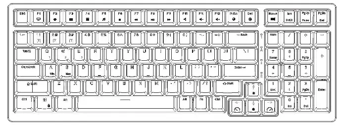 RK ROYAL KLUDGE RK98 Mechanical Gaming Keyboard - BACKLIGHT CONTROL