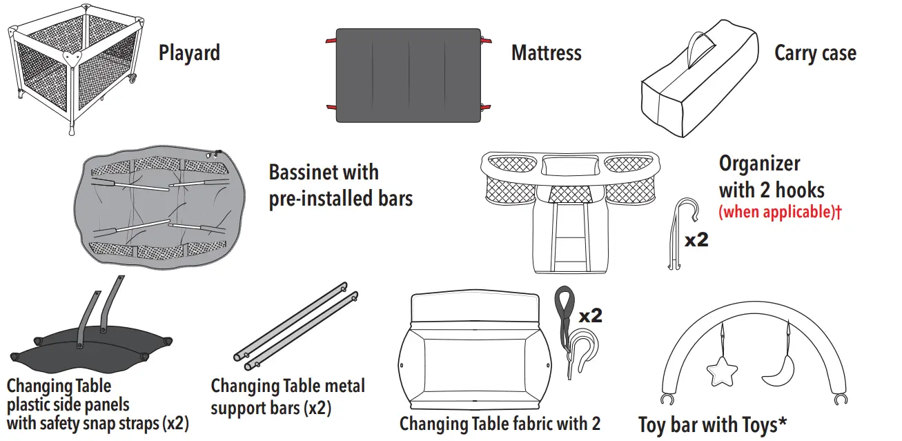harmony Play&Go Deluxe Playard - Parts List