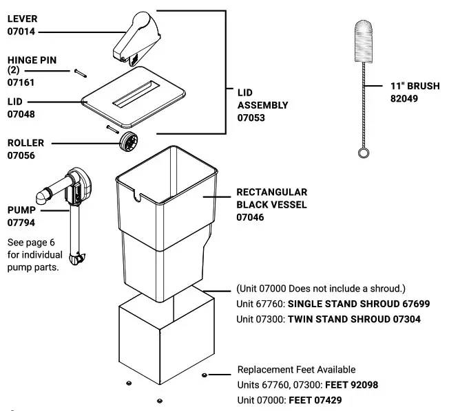 SERVER SE-SS Rectangular Single Stand- Fig 4