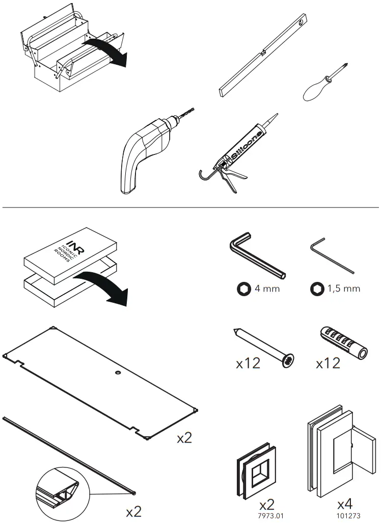 INR ARC 12 Original Shower - COMPONENTS