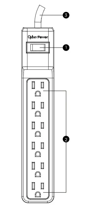 CyberPower B602RC1BK 6-Outlet Surge Protector -