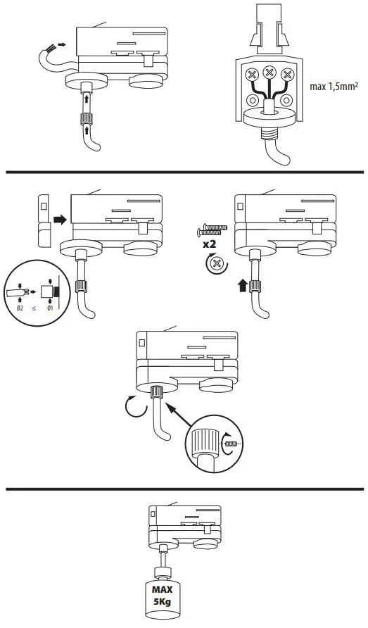Kanlux RC-PCON W TEAR N Electrical Supply Track Systems User Manual - How to use