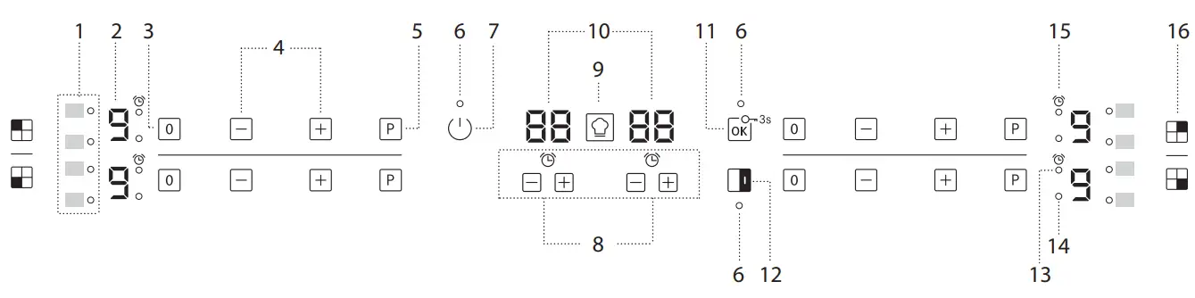 FRANKE FSM 654 I B BK Smart Induction Hob - CONTROL PANEL