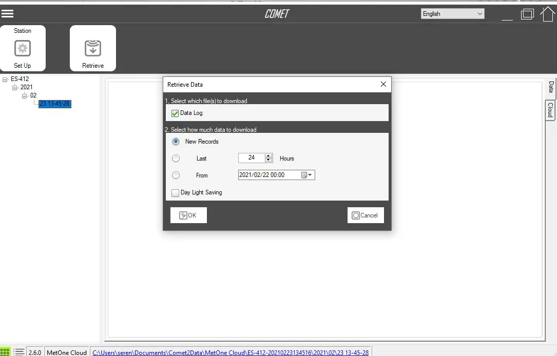 Met One Instruments ES 412 Portable Simultaneous Particulate Profiler - DOWNLOADING and VIEWING DATA 6