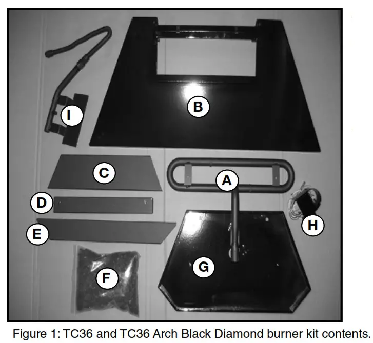 TOWN COUNTRY TC36D Black Diamond Burner Kit - Burner Tube