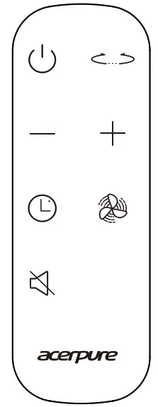 acerpure AF551-20W Air Circulator Fan Series - control panel