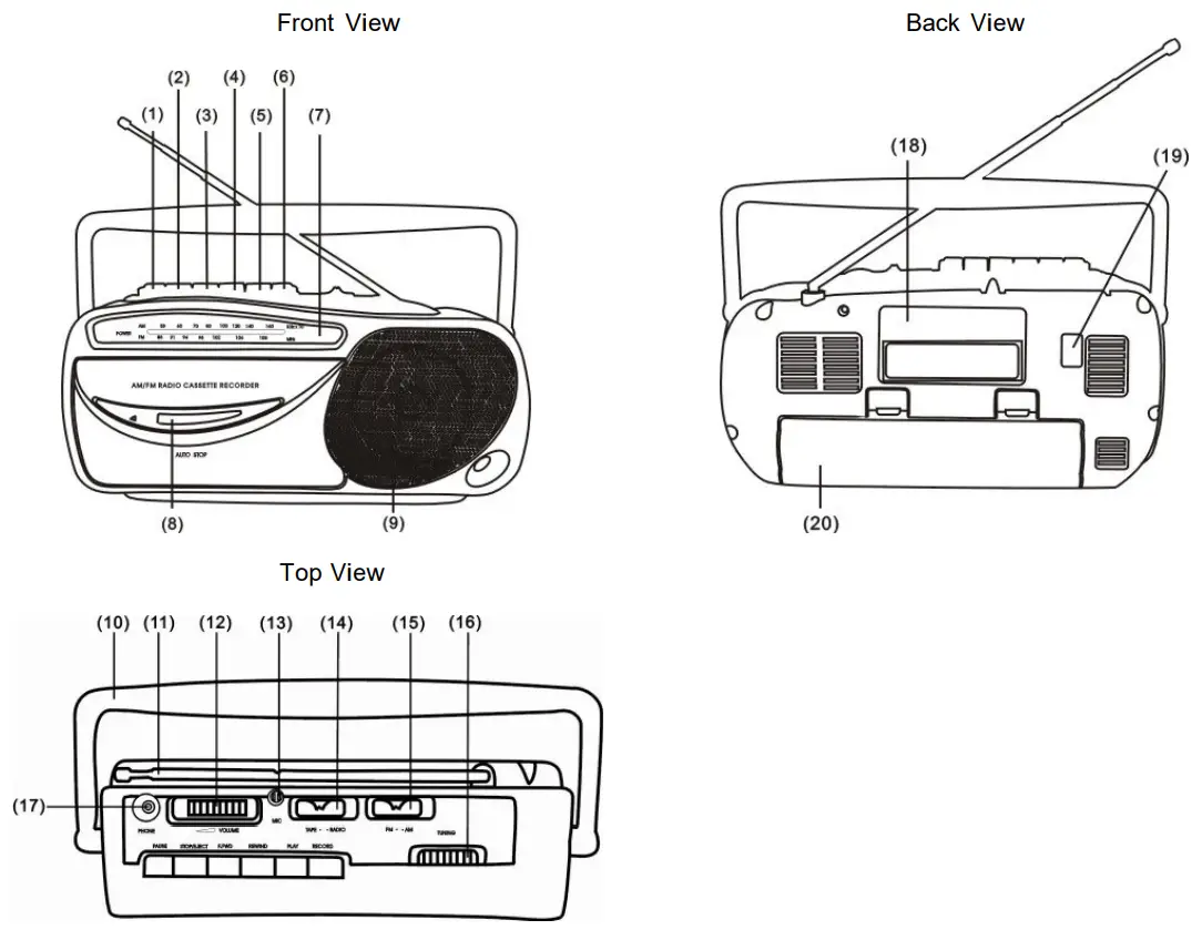 JARAS JJ 2618 Cassette Radio Player - PARTS