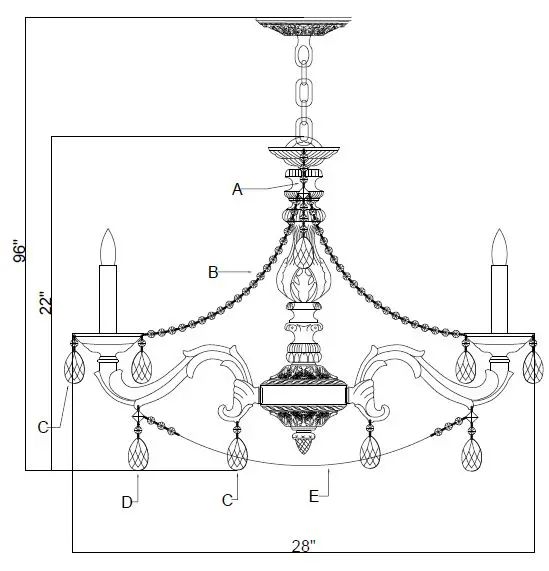 CRYSTORAMA 5026-AW-CL-I Six Light Chandelier fig-1