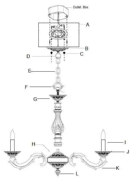 CRYSTORAMA 5026-AW-CL-I Six Light Chandelier fig-2