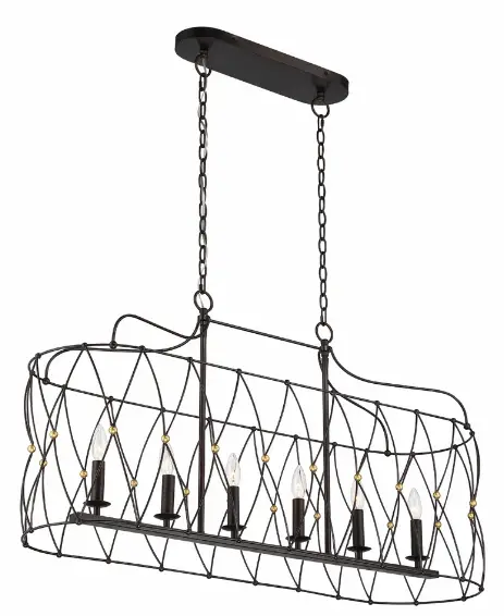 CRYSTORAMA ZUC-A9037-EB-GA Six Light Chandelier