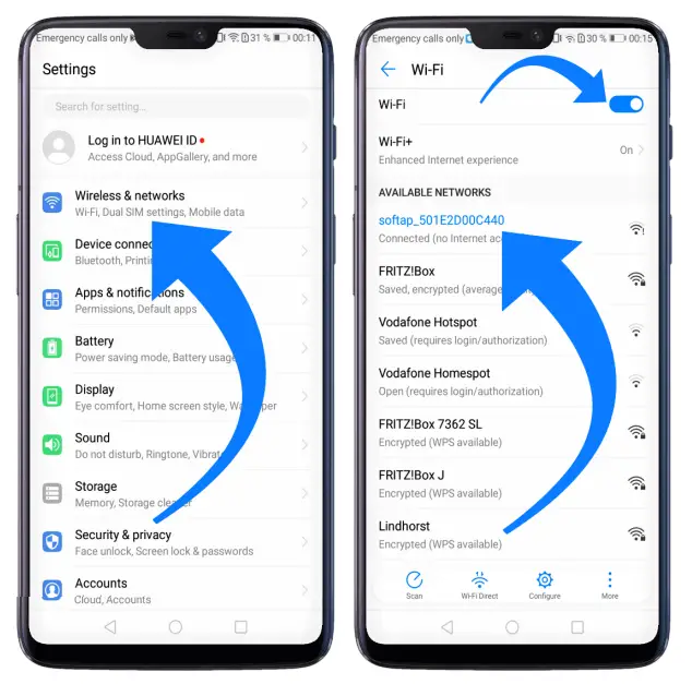 Network installation (LAN, WiFi)