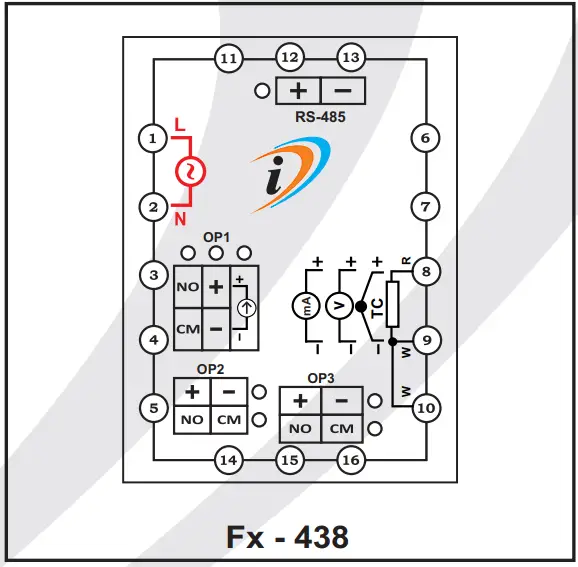 i-therm Fx-438 PID Digital Temperature Controller - TERMINAL CONNECTIONS