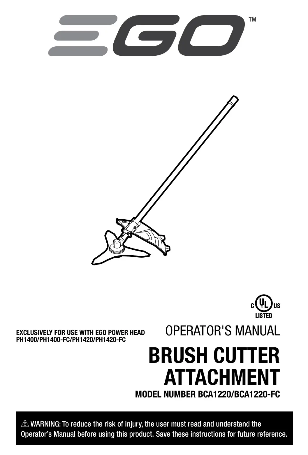 EGO BCA1220 Cordless Multi Tool System User Manual