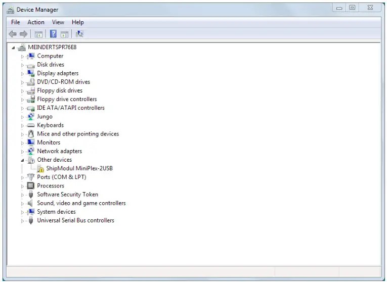 ShipModul USB enabled MiniPlex with Computer - Installation start 1
