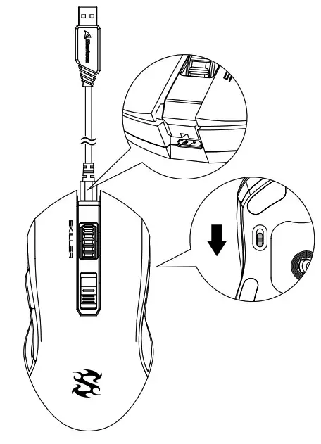 Sharkoon SKILLER SGM3 Wireless Gaming Mouse - Cable Charging 1