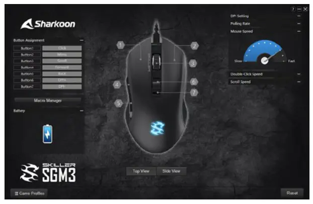 Sharkoon SKILLER SGM3 Wireless Gaming Mouse - mouse movement,