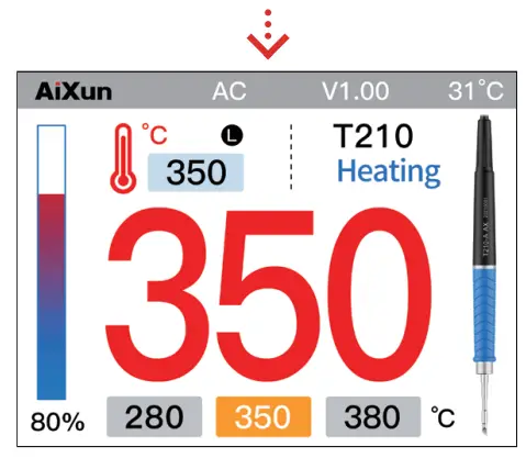 Aixun T410 Dual Channel Smart Soldering Station - Standby mode 1