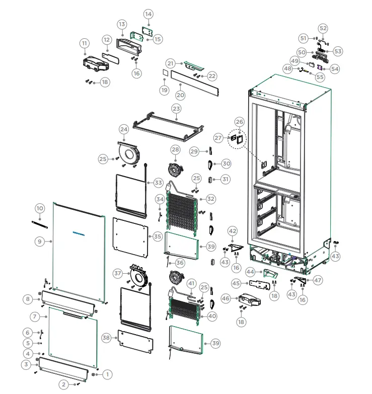 FISHER PAYKEL RS4621FLJK2 Vertical Freezer - COMPONENTS 2
