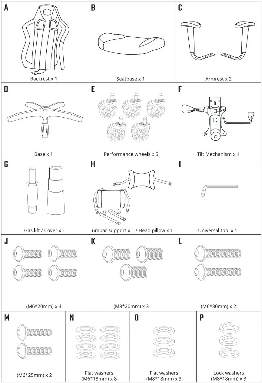 CALIBER E1 Cooler Master Gaming Chair - Figure 1
