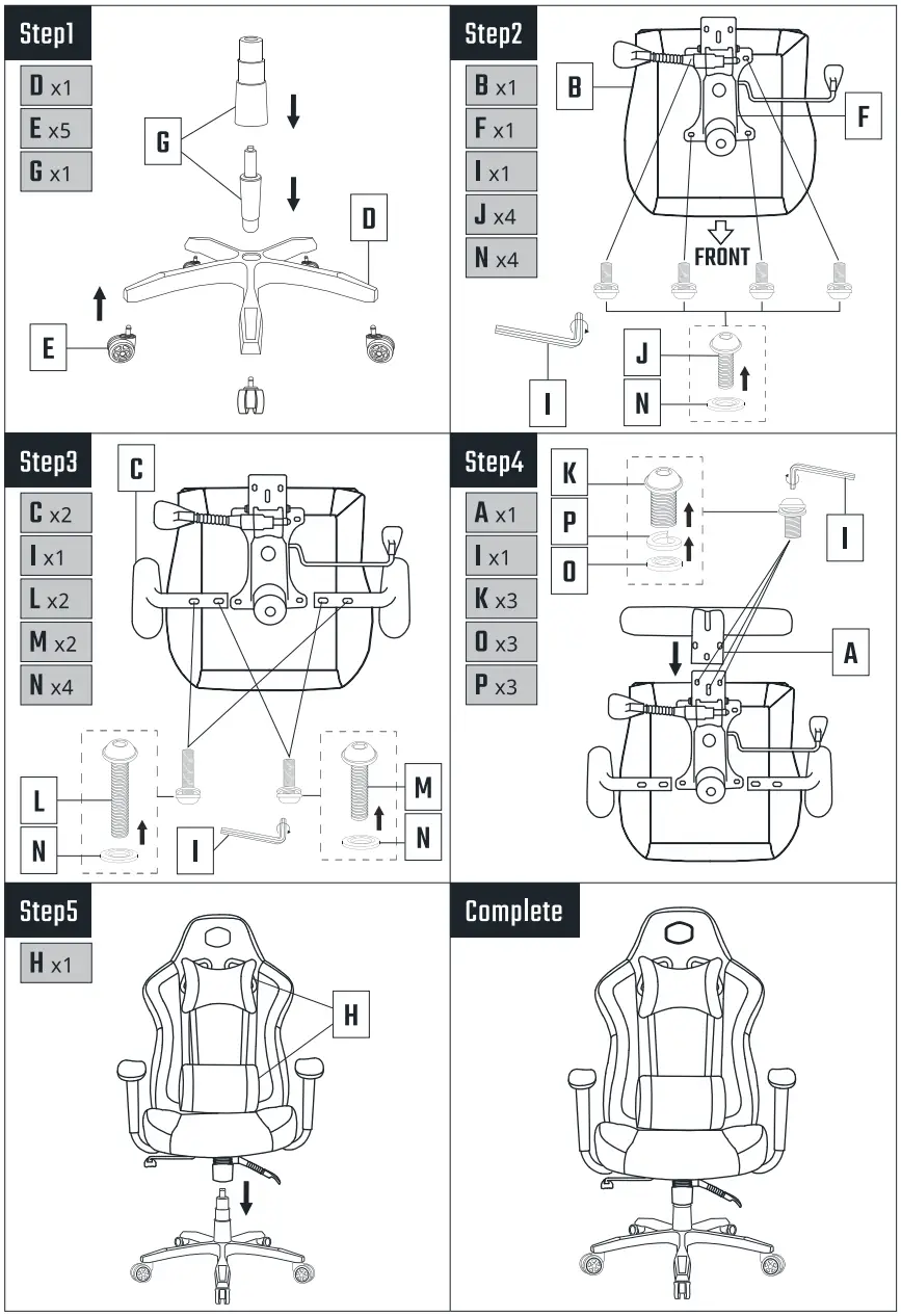 CALIBER E1 Cooler Master Gaming Chair - Figure 2