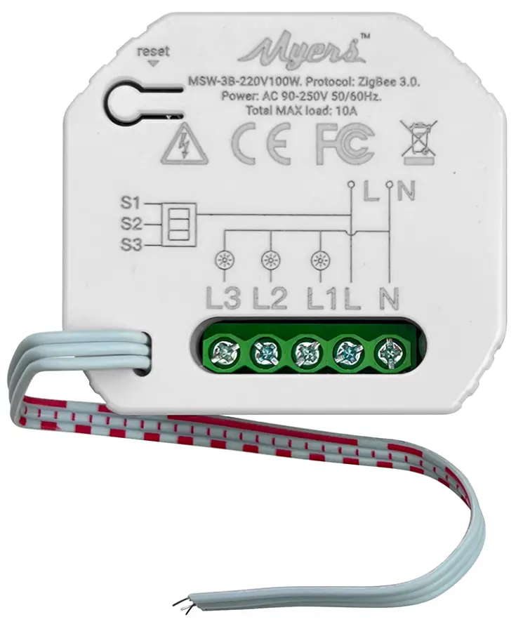 MSW-3B-220V-100W ZB Smart Light Switch