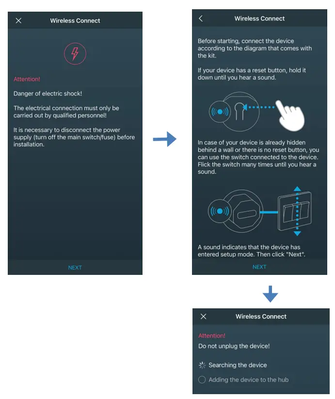 Starting the device via ZigBee Hub