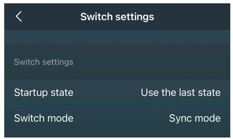 Switch settings