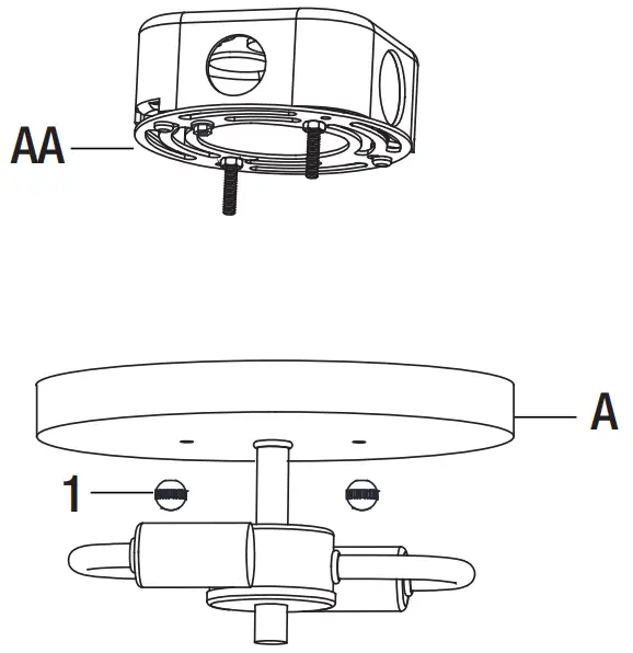 Attaching the fixture body to the outlet box