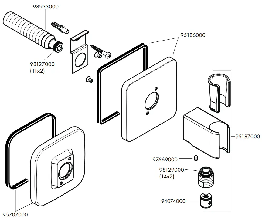 hansgrohe AXOR Urquiola Bouroullec Shower Holder Unit - fige3