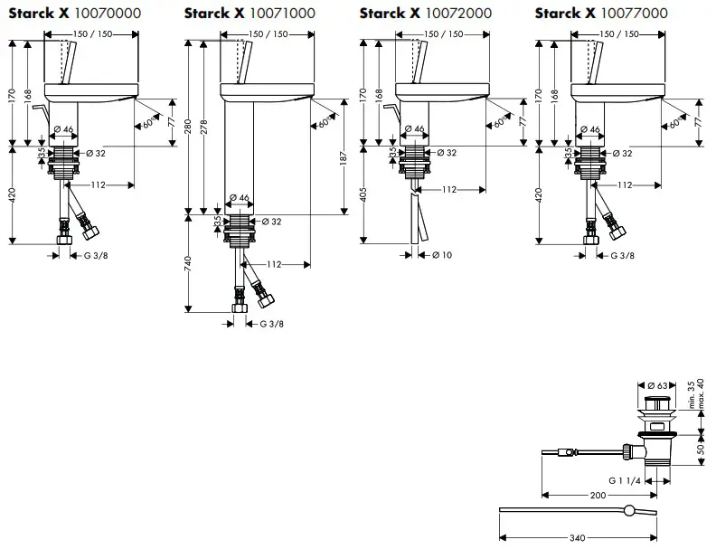 hansgrohe AXOR Starck X Basin Mixer - overview 6