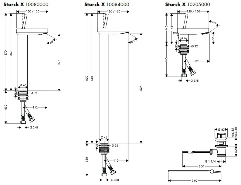 hansgrohe AXOR Starck X Basin Mixer - overview 8