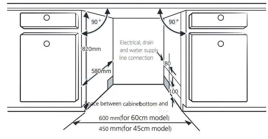 Respekta GSP60TIDM Built In Dishwasher - t cabinet bottom