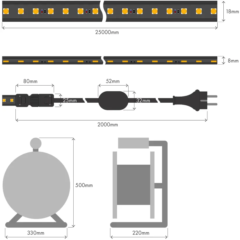 Promitto LIGHTING M Flex 750lm 4000K Powerful LED Strip Light - Technical specifications