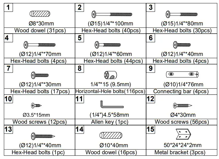 Angel Sar AD000158 Bunk Bed with Stair - Part List 2
