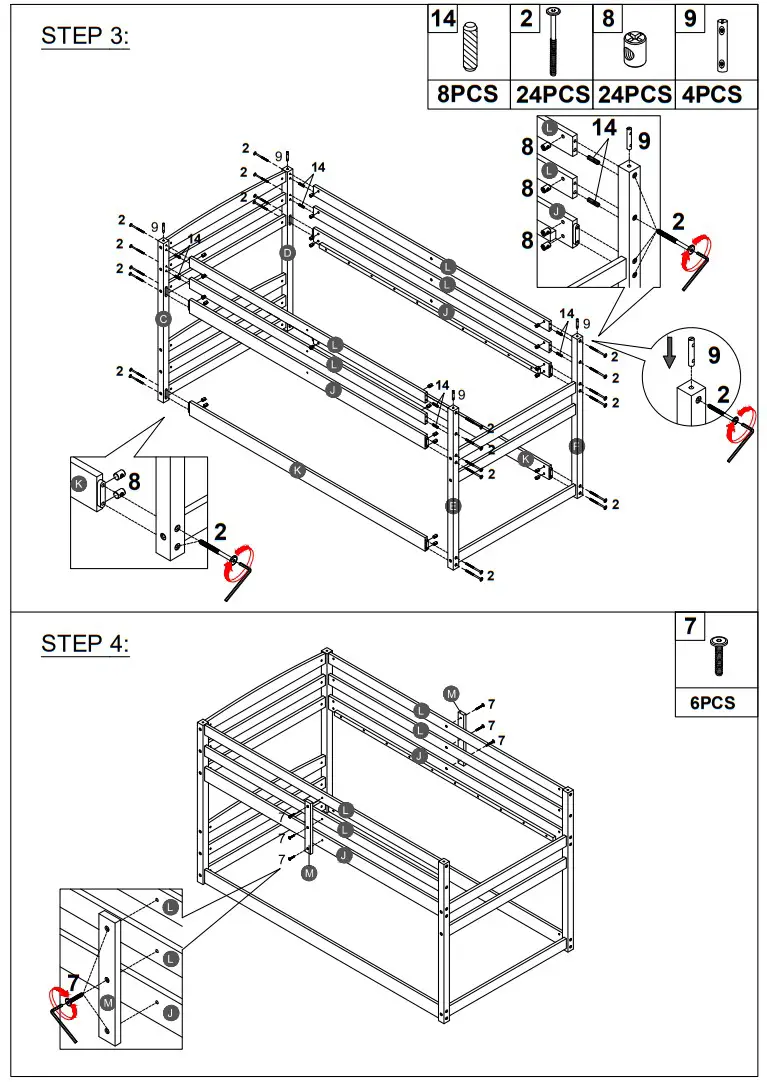 Angel Sar AD000158 Bunk Bed with Stair - fig 1