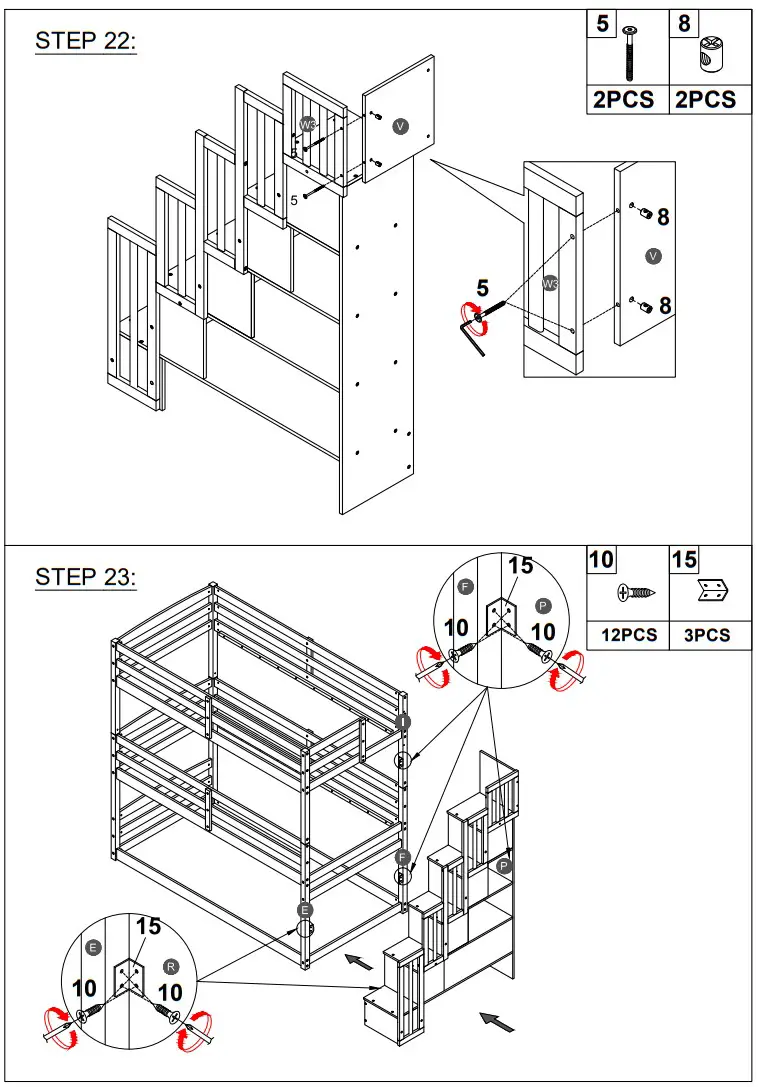 Angel Sar AD000158 Bunk Bed with Stair - fig 8
