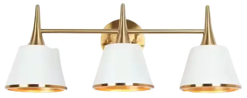 LNC JYUQUMHD176W3D8 3-Light Brass Gold Vanity Light Metal Wall Sconce