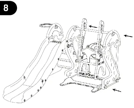 Unbranded LMM283012C 6-in-1 Blue Toddler Slide Kids Playground Climber Playset - Assambly7