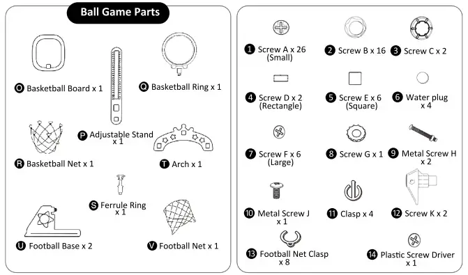 Unbranded LMM283012C 6-in-1 Blue Toddler Slide Kids Playground Climber Playset - PART LIST1