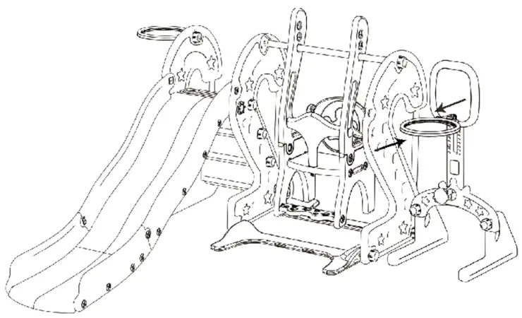 Unbranded LMM283012C 6-in-1 Blue Toddler Slide Kids Playground Climber Playset