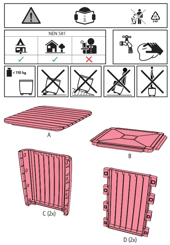 KETER 573028 Small Balcony Table - Fig1
