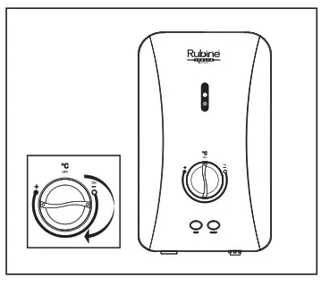 Rubine FLUSSO Series Water Heater - clockwise