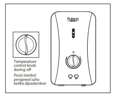 Rubine FLUSSO Series Water Heater - temperature