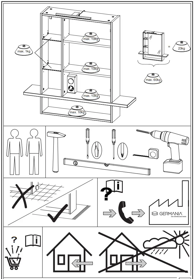 GERMANIA 1436 Mirror Cabinet - Figure 1