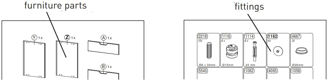 GERMANIA 1436 Mirror Cabinet - fittings