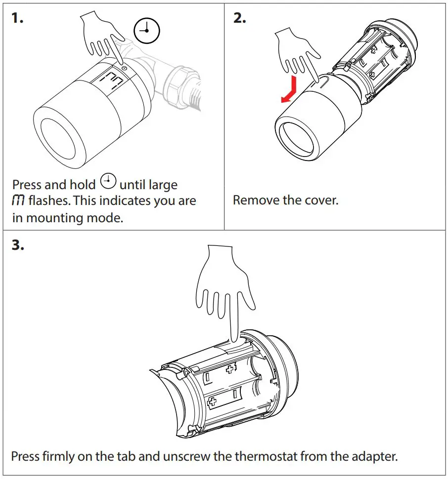Danfoss 014G0252 Living Adapter User Manual - How to remove a pre-mounted adapter